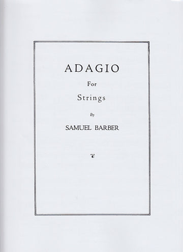 BARBER S. - ADAGIO FOR STRINGS - DIRIGENT