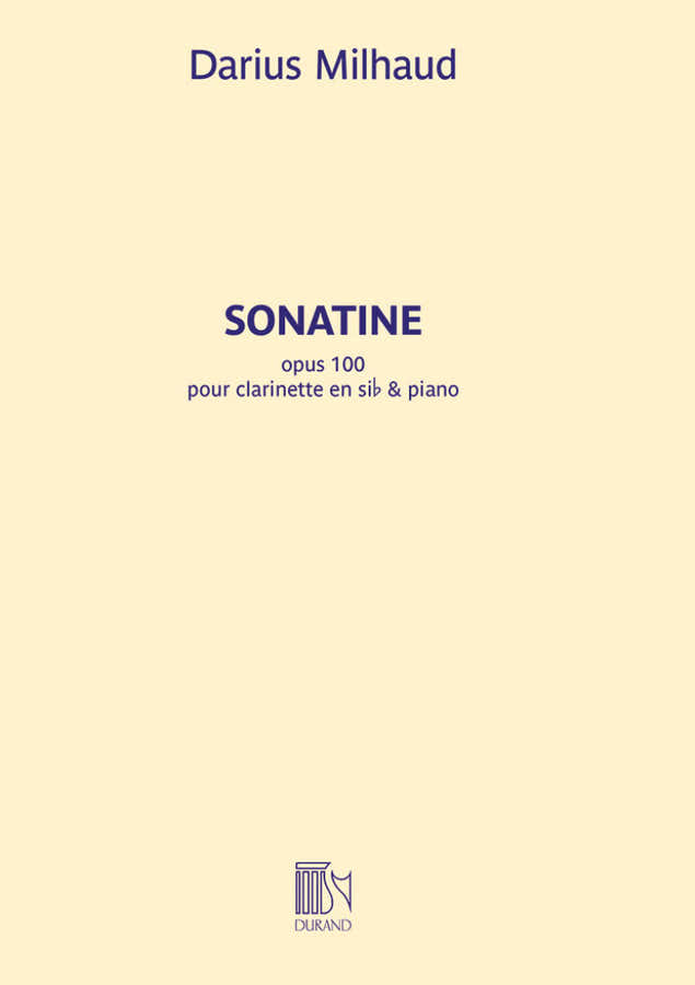 Milhaud D. - Sonatine - Klarinet en piano