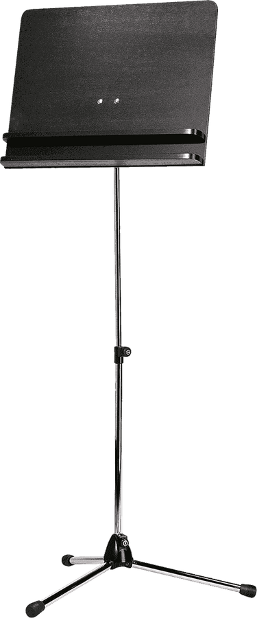 Pupitre D'orchestre Chrom Plateau Bois Noir Deux Tablettes
