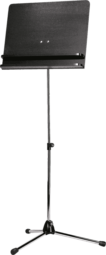 Pupitre D'orchestre Chrom Plateau Bois Noir Deux Tablettes