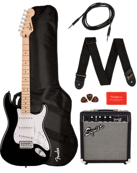 Stratocaster Sonic Pack MN Zwart