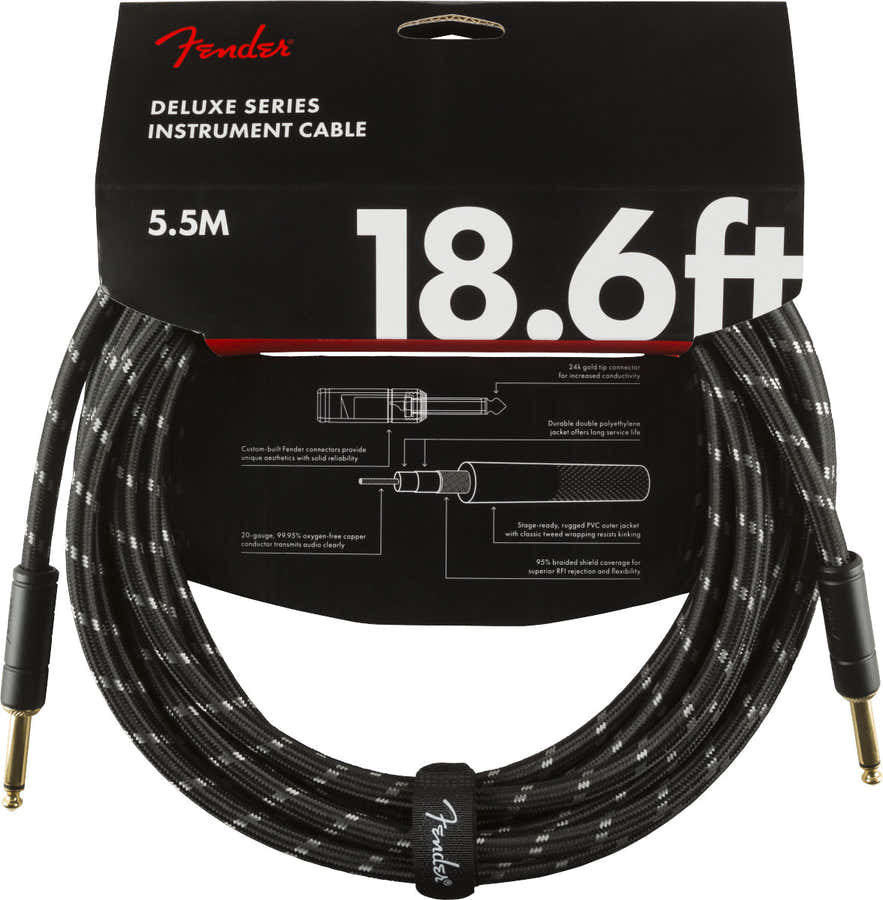 5,5m Deluxe Instrument Cable Black Tweed