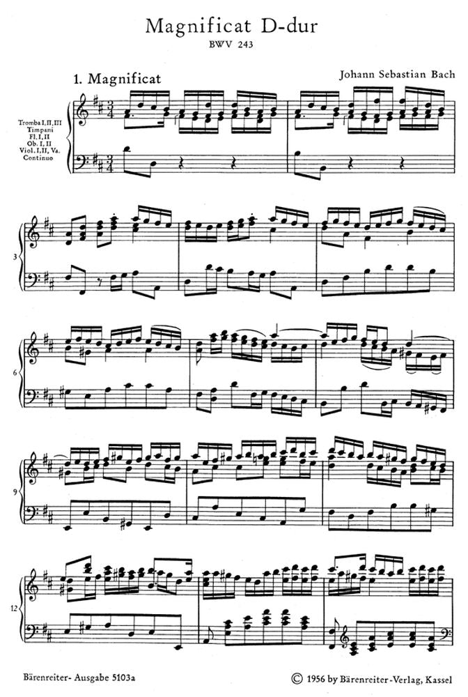J.S. - Magnificat En Re Majeur Bwv 243 - Reduction Ch Piano