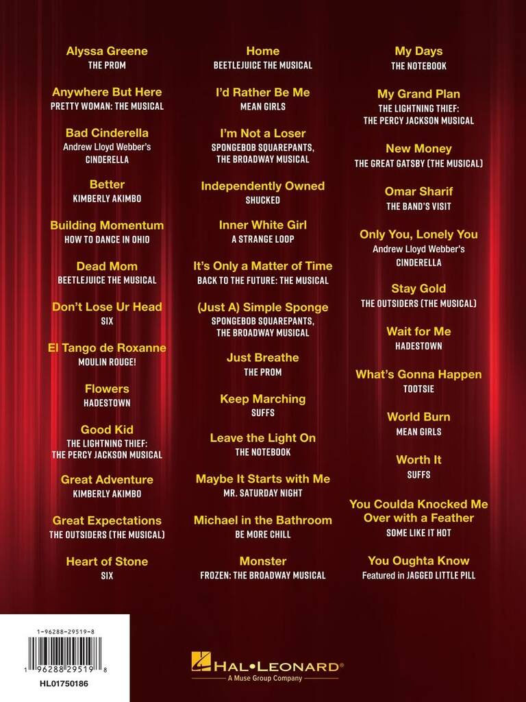 Broadway Sheet Music Collection 2018-2024 PVG