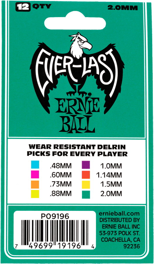 Médiators Everlast Sachet de 12 Bleu Givre 2mm