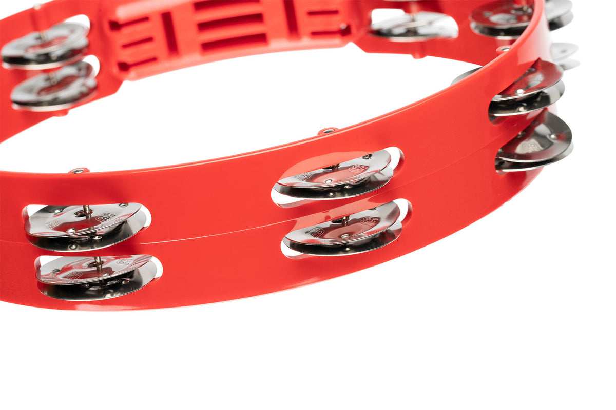 HTT10R - Tambourin Abs Rouge 25CM 1 Rangée de Cymbalette