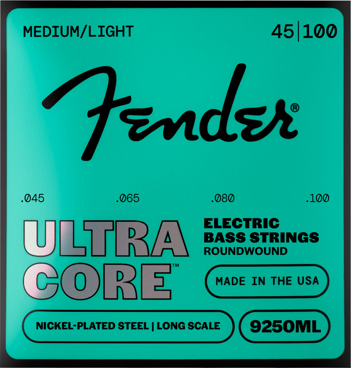 Ultracore Bass Strings, Nickel Plated Steel, Ball End, 9250ML 45-100, (4)