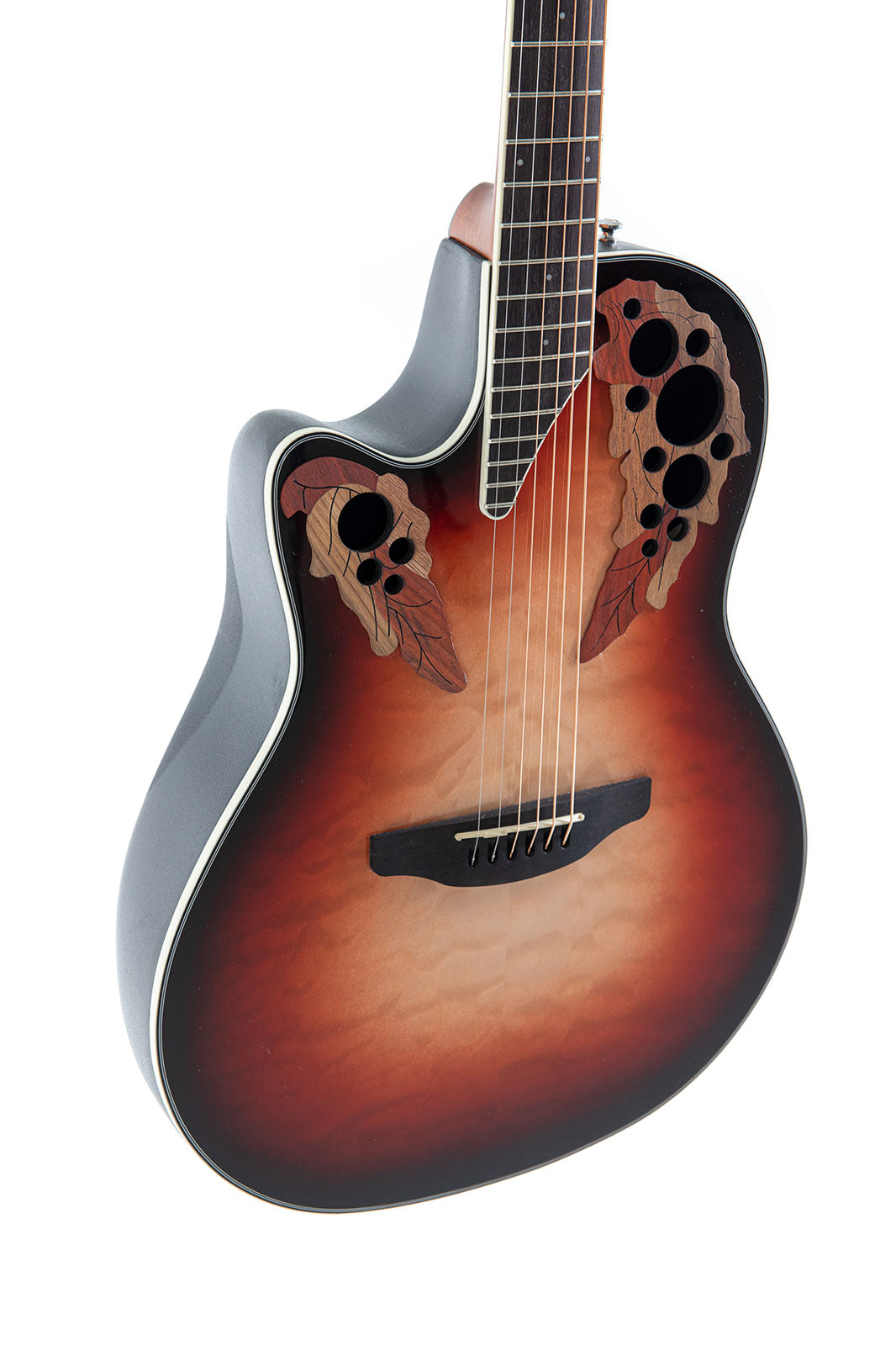 Elektro-Akoestische Gitaar Celebrity Elite Plus Mid Cutaway Lefthand Ruby Burst