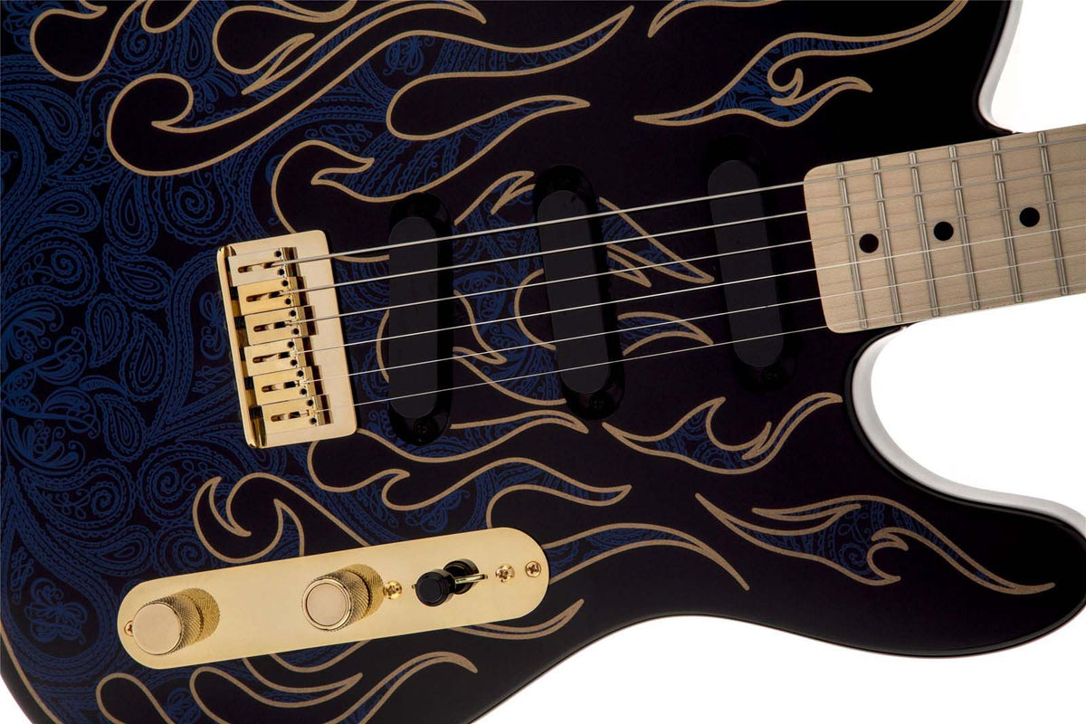 James Burton Telecaster Mn, Blauwe Paisley-vlammen