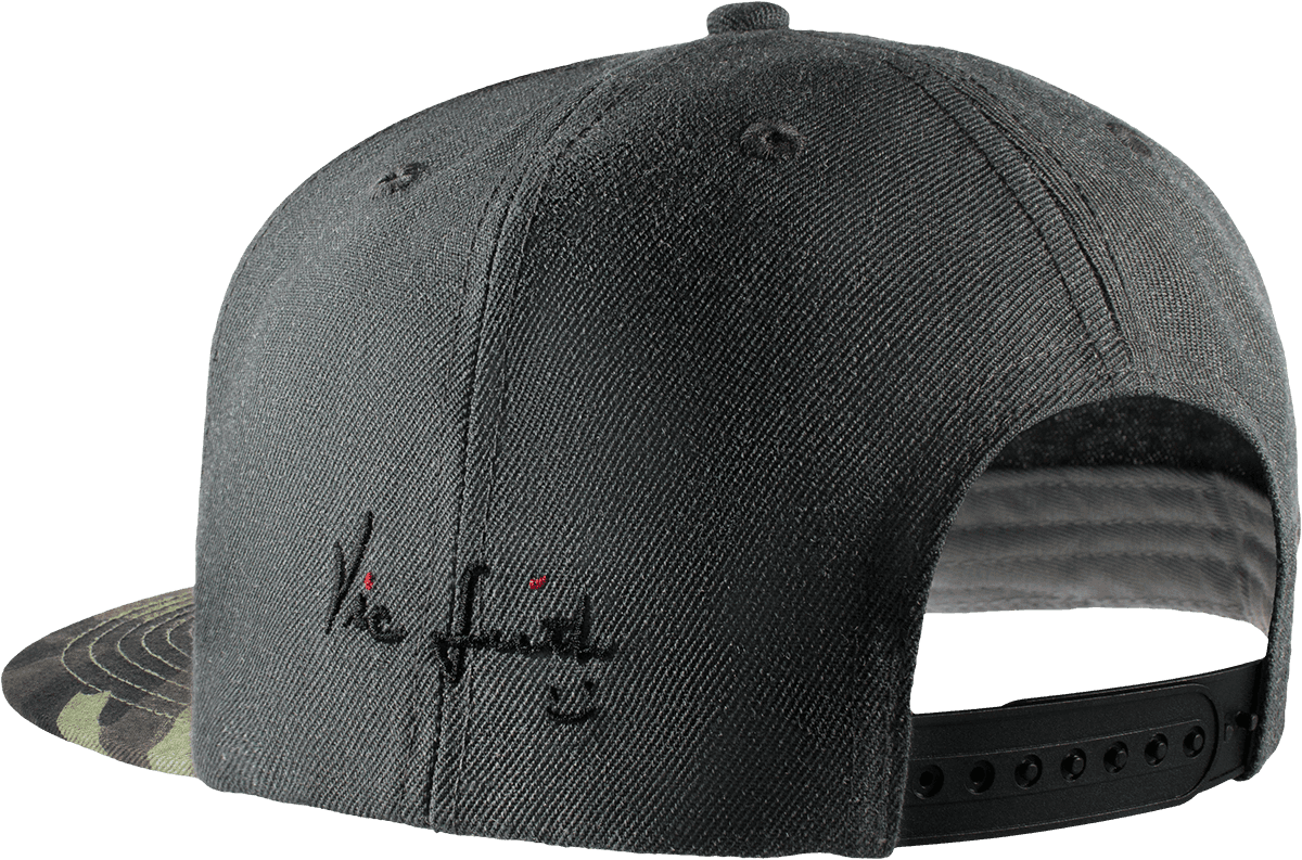 Grijze camouflage-snapbackpet met 6 panelen