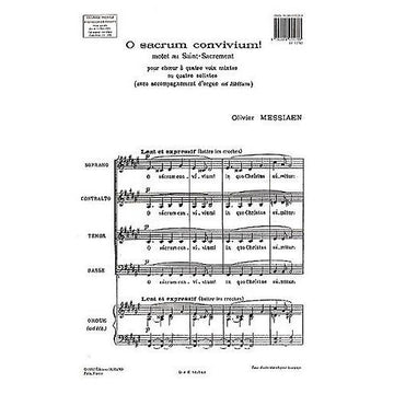 Messiaen O. - O Sacrum Convivium Motet Au SAINT-sacrement - Choeur