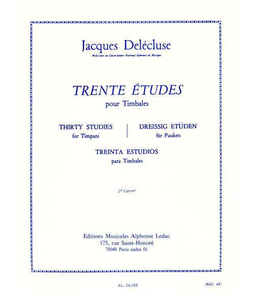 Delecluse Jacques - Dertig etudes voor pauken Deel 2