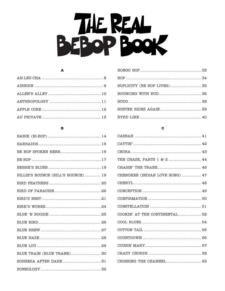 The Real Bebop Book - BB Instruments