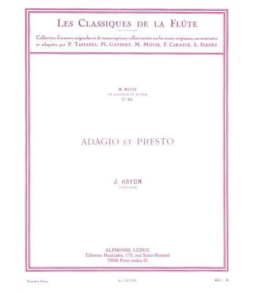 HAYDN J. - ADAGIO ET PRESTO - FLUTE