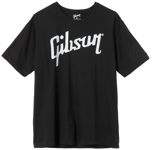 "XL" Lifestyle T-shirt met distressed Gibson-logo Zwart