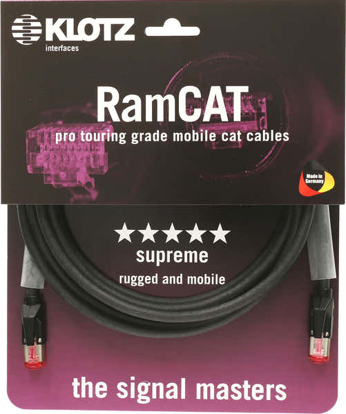 Klotz RC5RR030B RAMCAT5 3M BLACK CABLE RJ45 - RJ45