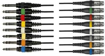 Octopair 8 Stereo-jack 8 XLR Vrouwelijk 3 M