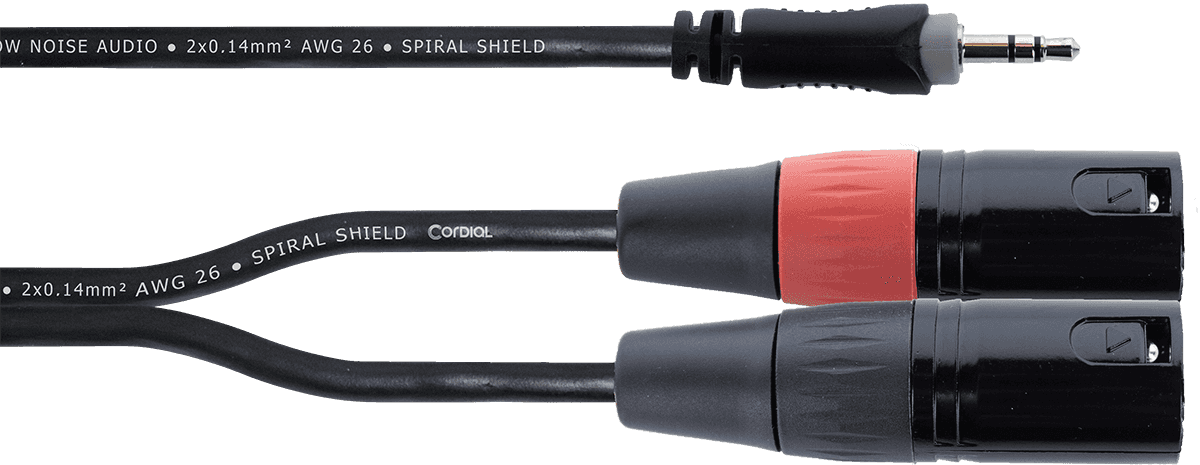 Câble Y Bretelle Mini-jack Stéréo / 2 XLR Mâle 1 M