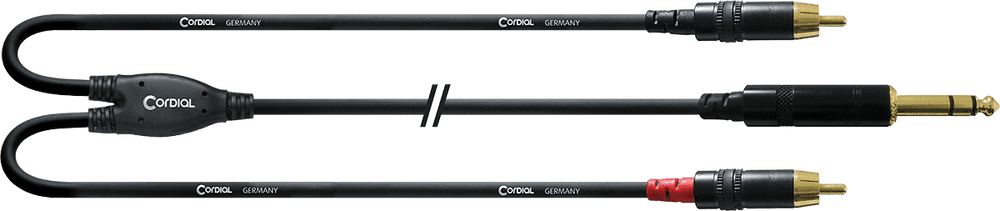 Cordial Y-Kabel Splitter Stereo Jack/2 RCA 3 M
