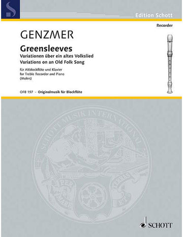 Genzmer - Greensleeves Gewv 261 - Treble Flute A Bec et Piano