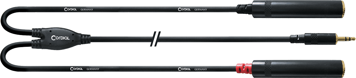 Y-Kabel Splitter Stereo Minijack/2 Vrouwelijke Jack 30 CM