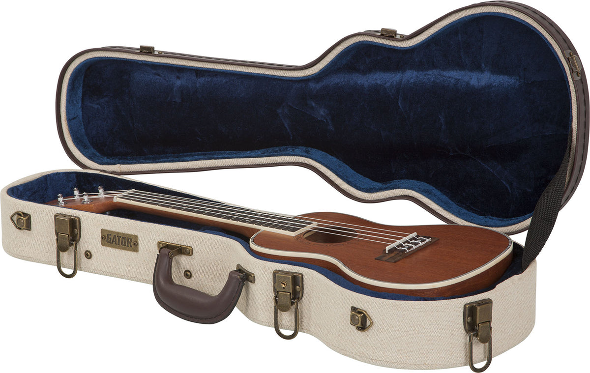 Étui Ukulélé Concert Beige en Bois Deluxe - GW