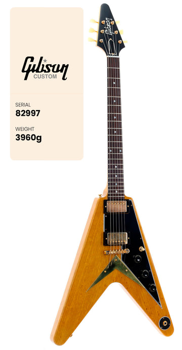 Flying V Korina 1958 Zwarte slagplaat Naturel CS HRC #82997