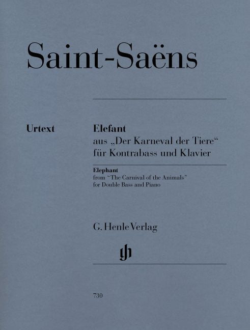 SAINT-saens C. - "elephant" From "the Carnival Of The Animals" For Double Bass And Piano
