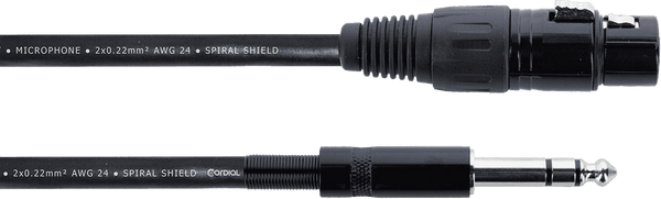 Cable Audio XLR Femelle / Jack Stereo - 6 M