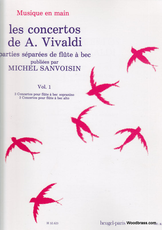 Heugel Vivaldi A. / Sanvoisin M. - Concertos Vol.1 - Flute A Bec Seule