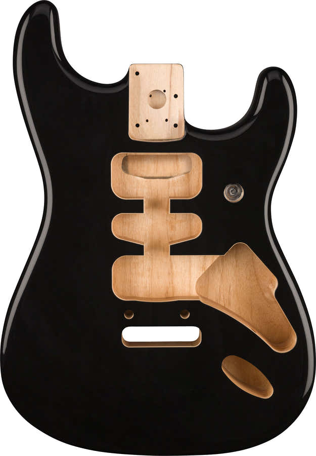 DELUXE STRATOCASTER HSH ALDER BODY 2 POINT BRIDGE MOUNT, BLACK