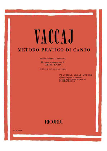 Vaccaj Metodo Pratico Di Canto (MS Ou B) Avec CD
