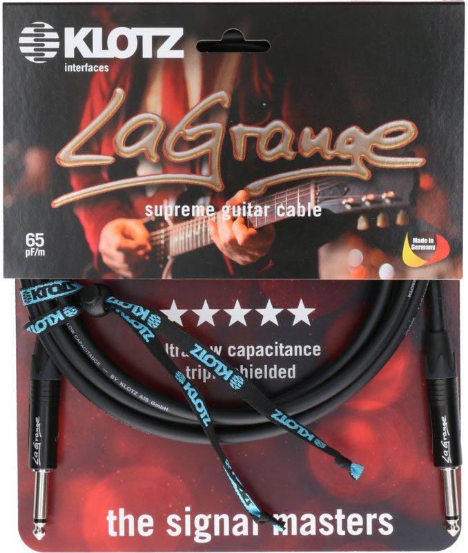 LA-grange Instrumentkabel Zwart 3M Mono Jack - Mono Jack