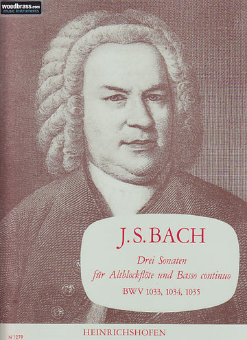 Bach J. S. - Drei Sonaten - Flute A Bec Alto et BC