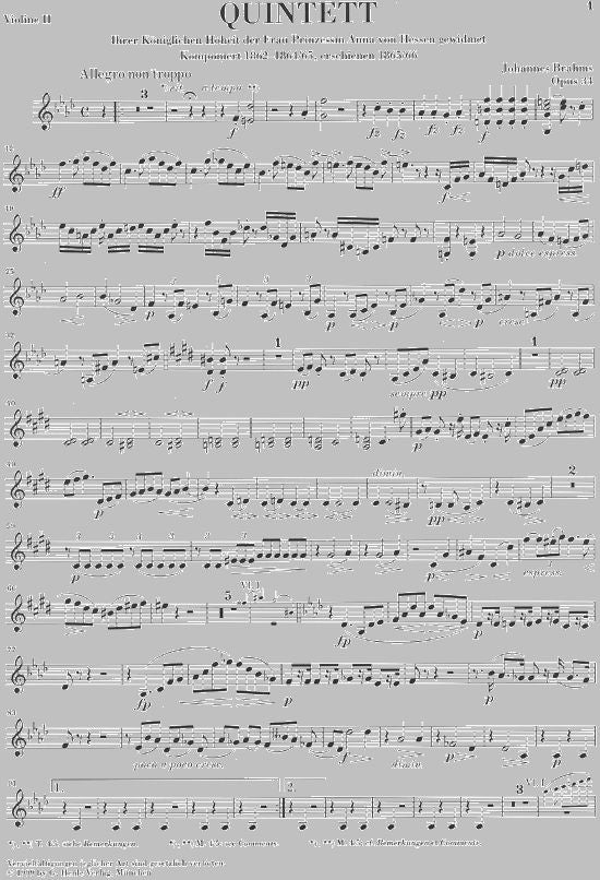 Brahms J. - Piano Quintet F Minor Op. 34