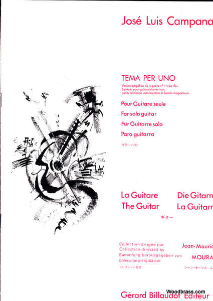 Campana Jose-Luis - Tema Per Uno Version Slifiee De La Piece N°1 Des 5 Pieces - Guitare
