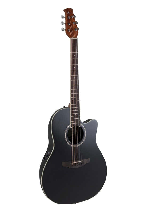 Elektro-Akoestische Gitaar Ab28 Super Shallow Bowl Cutaway Black Satin