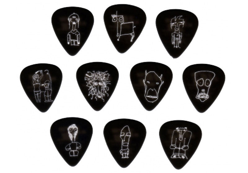Joe Satriani zwarte gitaarplectrums 10-pack zwaar
