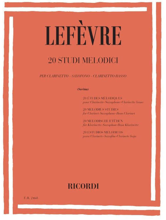 Lefèvre - 20 Etudes Melodiques - Clarinette