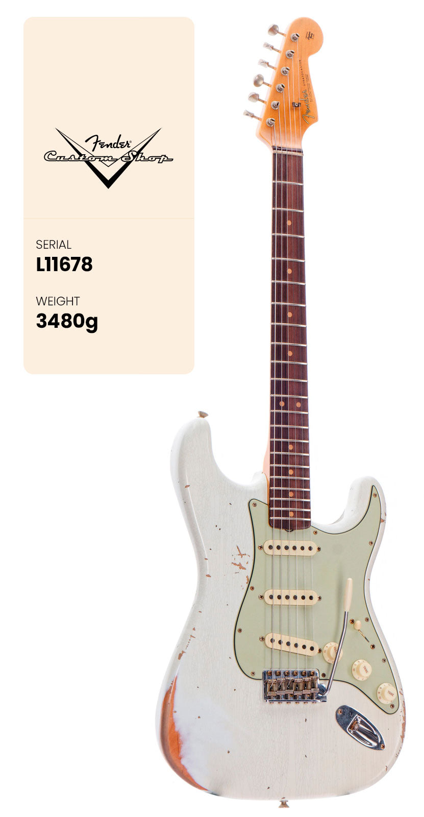CS Stratocaster L-series LTD Heavy Relic Aged Olympic White
