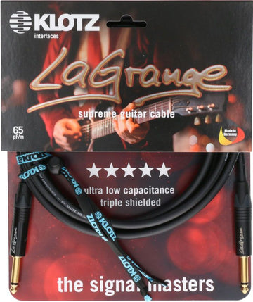 LA-grange Câble Instr. BK 4.5M Jack Mono - Jack Mono Conta En Or