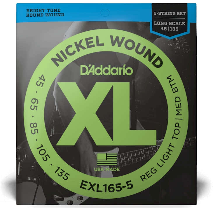 EXL165-5 Nickel Wound Long Scale Light 5C 45-135