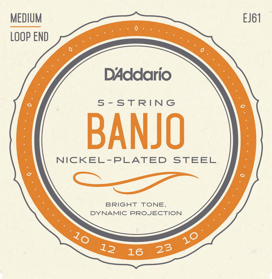 EJ61 Jeu Nickel pour Banjo 5 Cordes 10-23 Medium