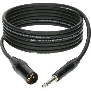 M1 MIC CABLE NOIR 3M XLR 3 MALE - PLUG 3P CONNECTEUR METAL NOIR