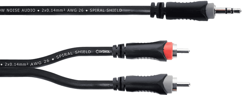 Câble Y Bretelle Mini-jack Stéréo / 2 RCA 3 M
