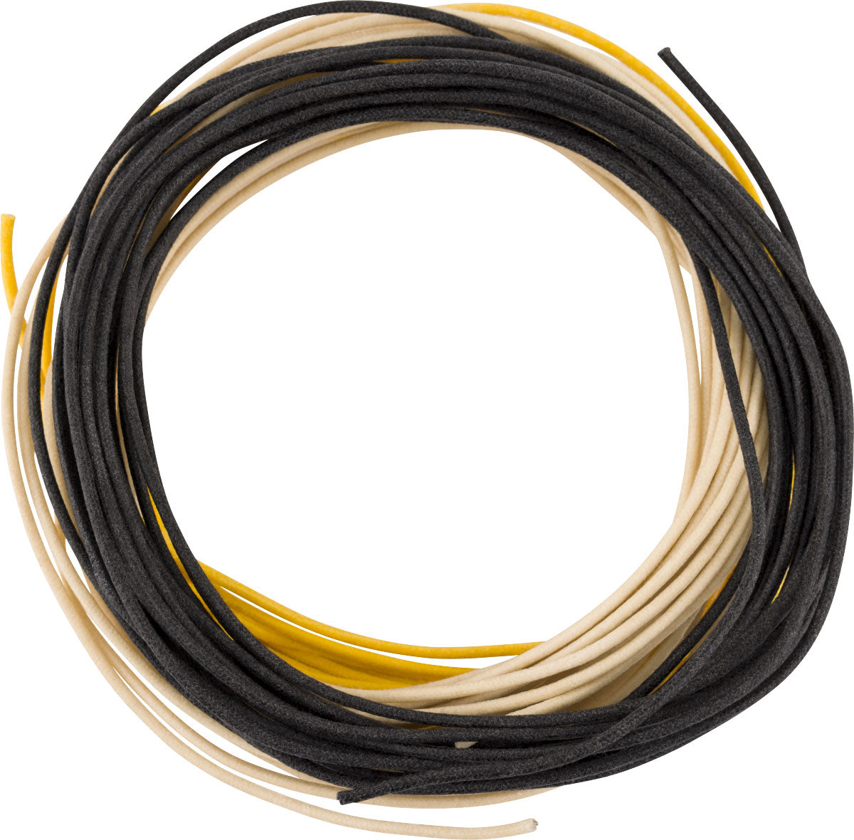 Pure Vintage Draad met stoffen mantel 22 AWG 15" Zwart Wit Geel