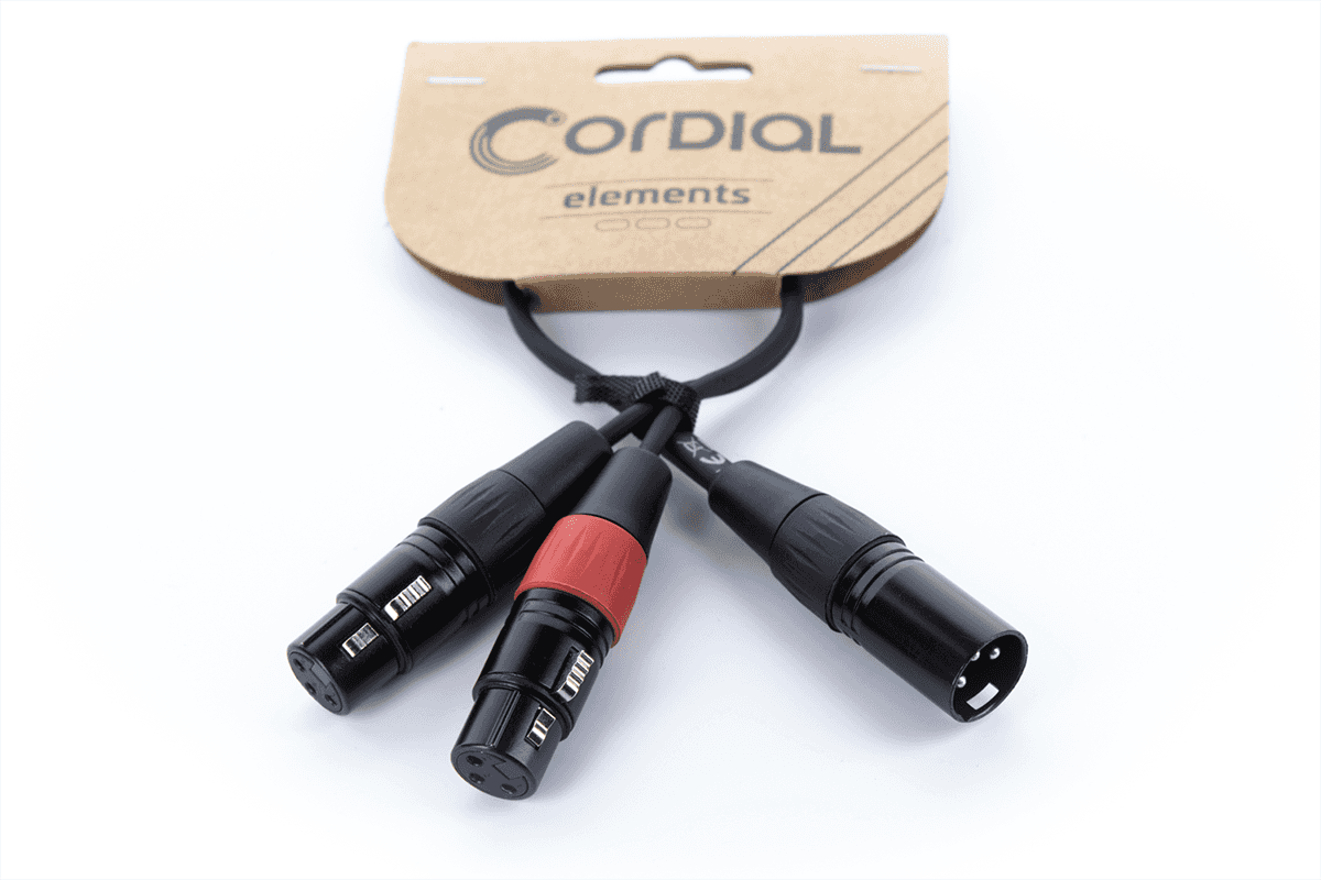 Câble Y Bretelle XLR Mâle / 2 XLR Femelle 30 CM