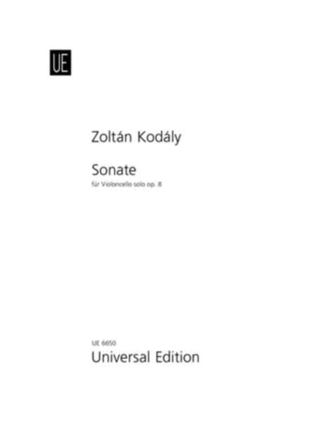 Kodaly Zoltan - Sonate FüR Violoncello Solo Op.8