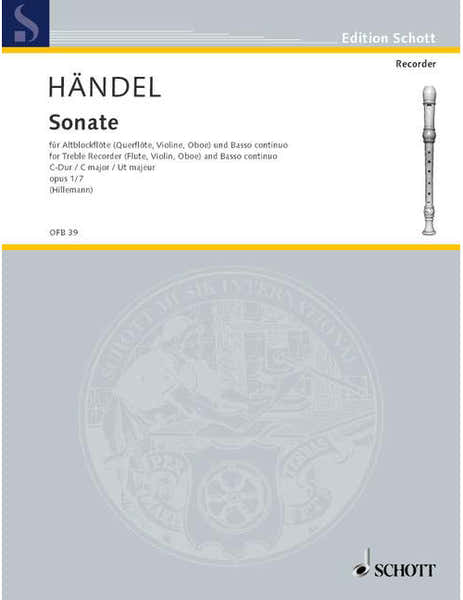 Handel G.F. - Four Sonatas Op 1 Hwv 365 - Treble Recorder (Flute Violin Oboe) And Basso Continuo