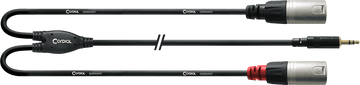 Y-Splitterkabel Minijack Stereo/2 XLR Mannelijk 1,8 M
